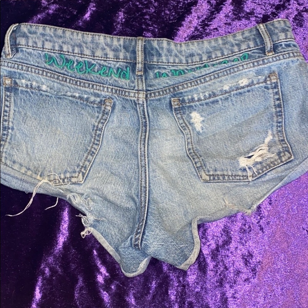 Silver jean shorts
